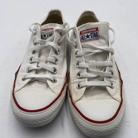 Converse Chuck Taylor All Star Low Top Shoes Womens Size 9 White Canvas Cleaned - Picture 2 of 14